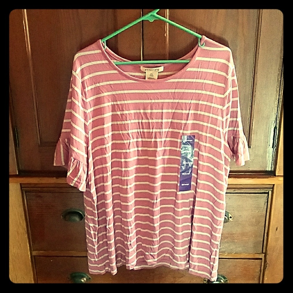 Pink-and-white striped shirt